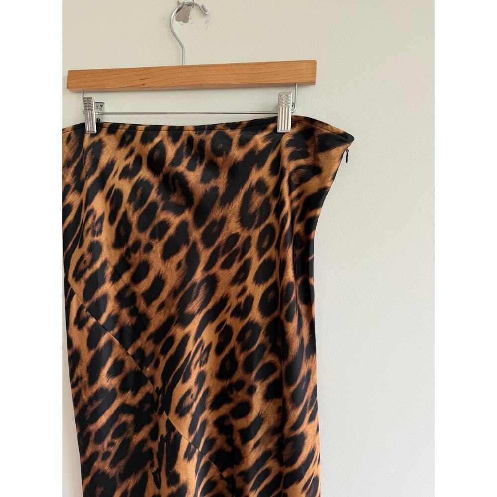 Commense Slim Leopard Print Maxi Skirt Brown Black XL NWT - Picture 6 of 9